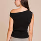 BIANCA ASYMMETRICAL NECK SWEATER TOP