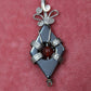 Silver and Red Silver Large Charm