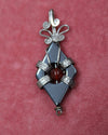 Silver and Red Silver Large Charm