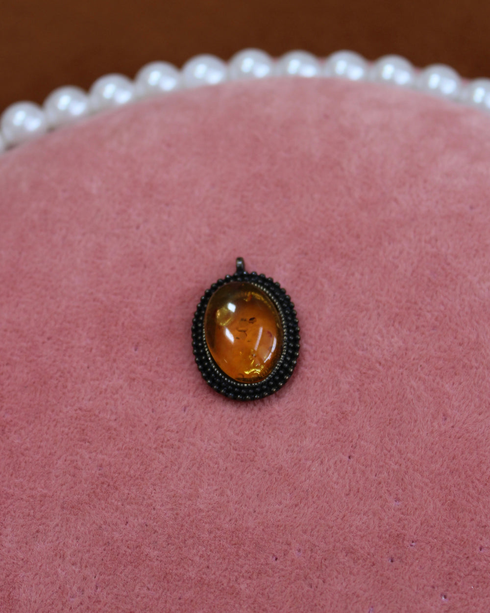 Large Orange Oval Stone Charm