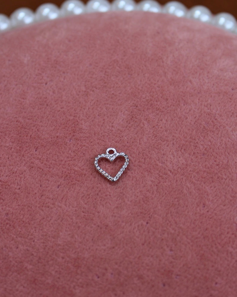 Silver Crystal Heart Charm