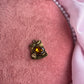 Amber Crystal Gold Square Charm
