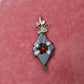 Silver and Red Silver Large Charm