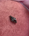 Ruby Crystals Dark Silver Charm