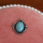 Turquoise & Silver Oval Stone Charm