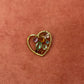 Colorful Gems Gold Heart Charm