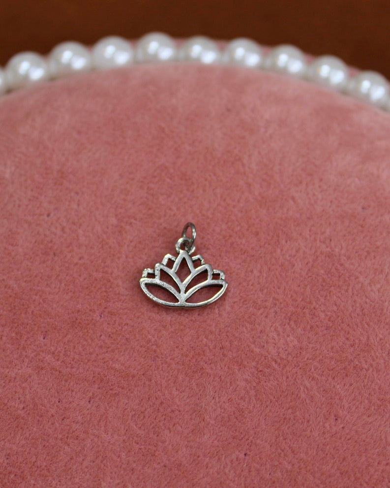 Silver Lotus Flower Charm