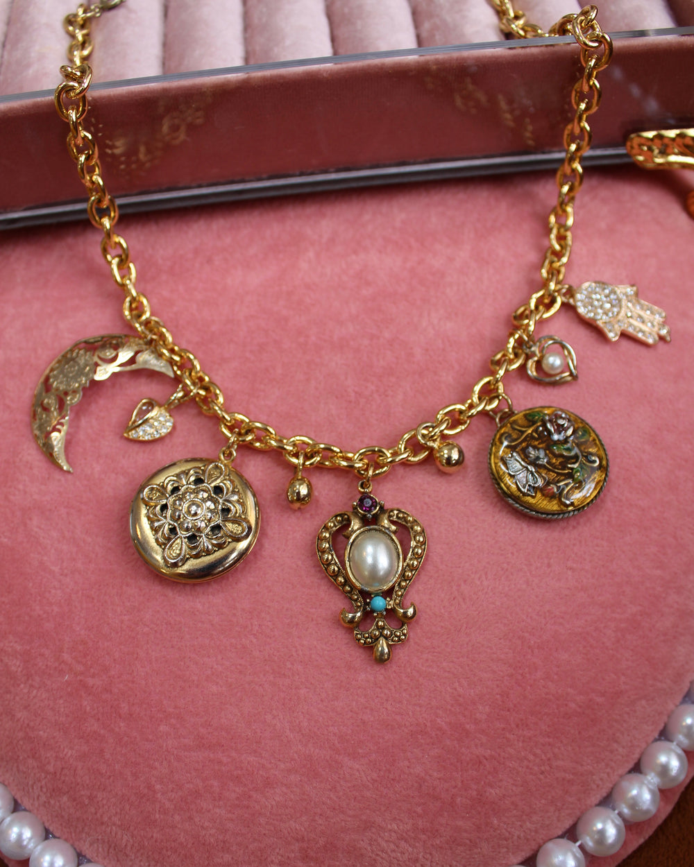 Miss Royal Gold Vintage Charm Necklace