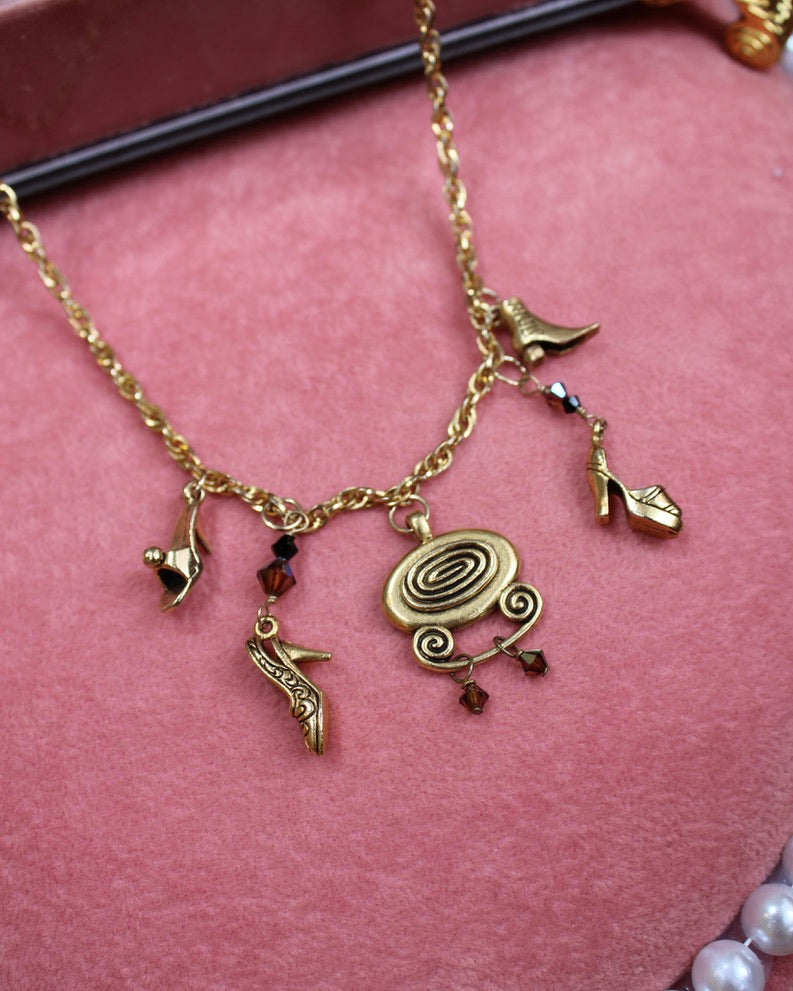 Shoe Lover Gold Vintage Charm Necklace