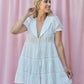 EMILY SAILOR COLLAR SHORT-SLEEVE WHITE MINI DRESS