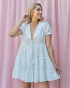 EMILY SAILOR COLLAR SHORT-SLEEVE WHITE MINI DRESS