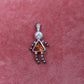 Orange Gem Stick Figure Charm