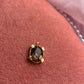 Purple Brown Oval Crystal Gold Charm