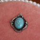 Turquoise & Silver Oval Stone Charm