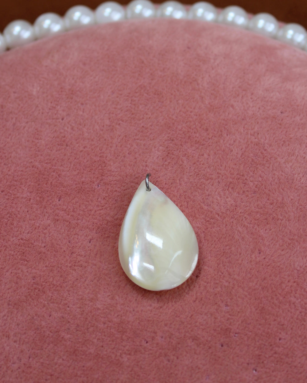 White Stone Teardrop Charm