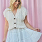 EMILY SAILOR COLLAR SHORT-SLEEVE WHITE MINI DRESS