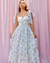 Load image into Gallery viewer, LAUREL LILAC FLORAL TIERED MIDI DRESS
