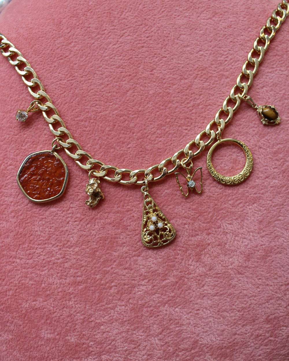 She's a Cutie Gold Vintage Charm Necklace