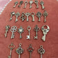 Small To Medium Silver Key Charms