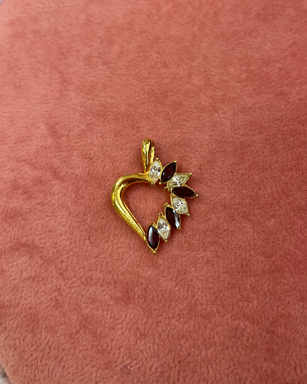 Gold Heart With Crystals Side Charm