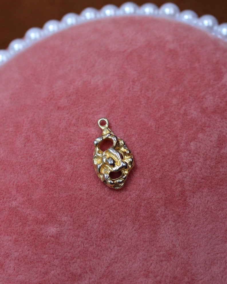 Gold Textured Teardrop Charm