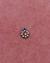 Silver Orange Flower Crystal Charm