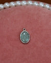 Large Silver Oval Turquoise Charm