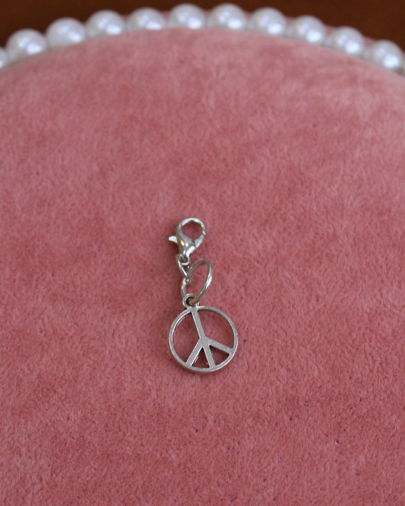 Peace Sign Silver Charm