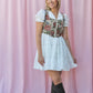 EMILY SAILOR COLLAR SHORT-SLEEVE WHITE MINI DRESS