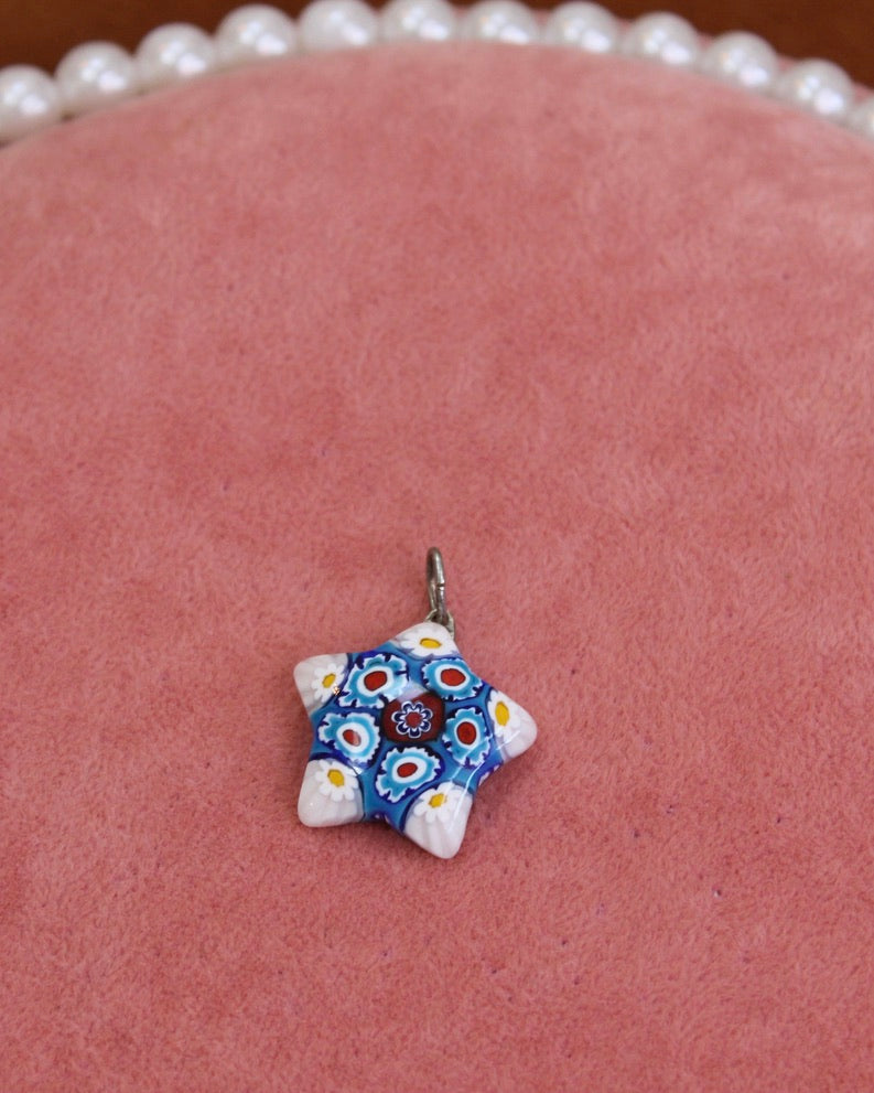 Blue Mosaic Star Charm