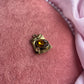 Amber Crystal Gold Square Charm