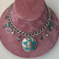 Western Turquoise Silver Vintage Charm Necklace