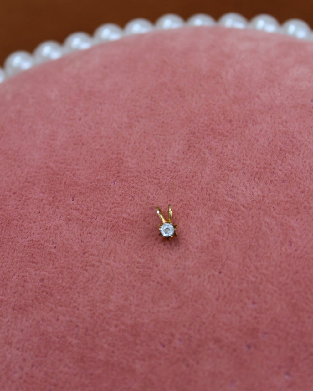 Tiny White Gem Gold Charm