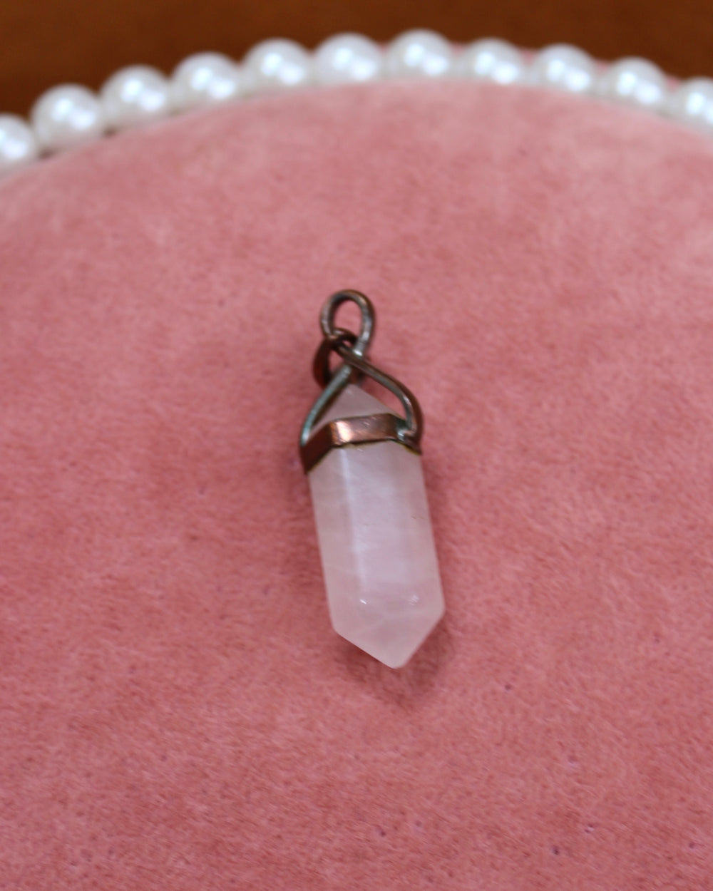 Pink Stone Copper Charm