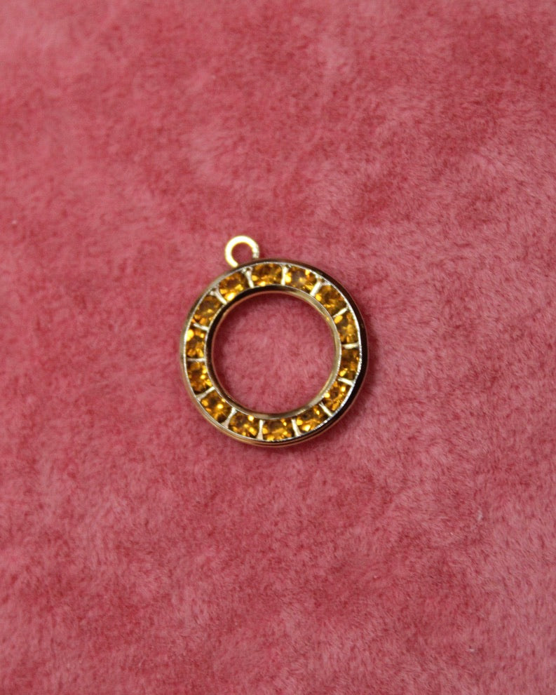 Amber Circle Gem Charm