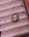 Silver Woman Cameo Red Charm