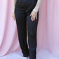 CELINE BLACK SATIN HIGH-WAISTED PANTS