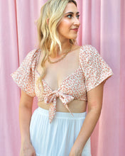 Load image into Gallery viewer, SCARLETT FLORAL SELF TIE SMOCKED TOP
