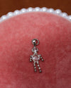 White Crystal Stick Figure Charm