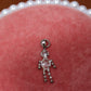 White Crystal Stick Figure Charm