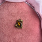 Amber Crystal Gold Square Charm