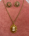 Red Cameo Vintage Gold Necklace