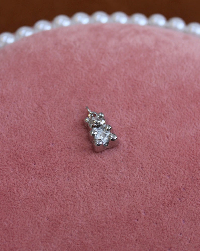 Teddy Gummy Bear Silver Charm