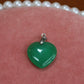 Large Green Stone Heart Charm
