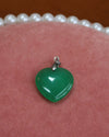 Large Green Stone Heart Charm