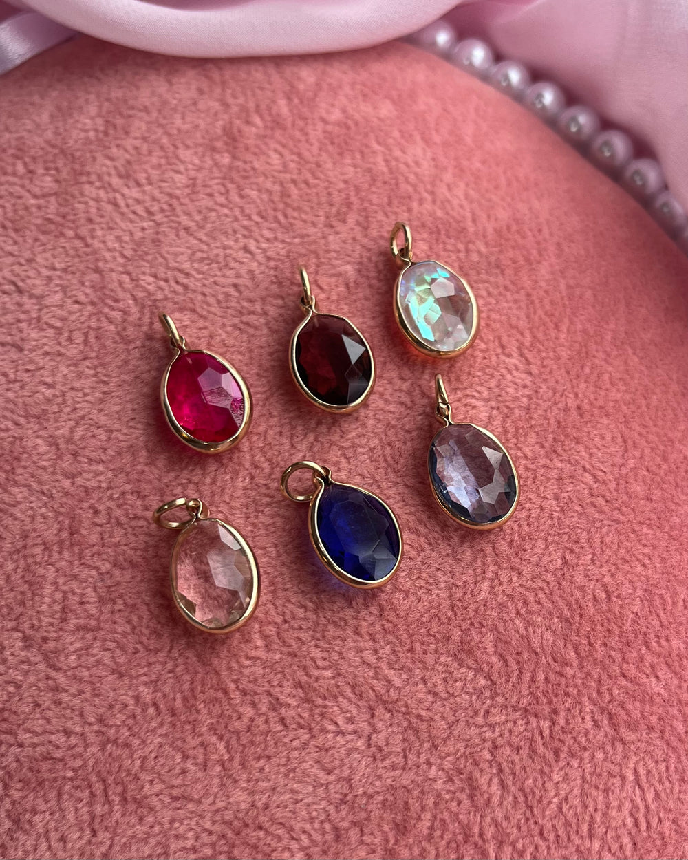 Colorful Oval Crystal Charms