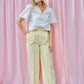 PERFECT PASTEL YELLOW HIGH-WAISTED TROUSERS