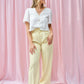PERFECT PASTEL YELLOW HIGH-WAISTED TROUSERS