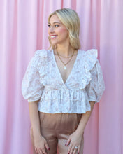 Load image into Gallery viewer, MARIBELLE WHITE FLORAL BLOUSE
