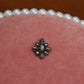 Brown Stone Flower Cross Charm
